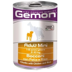Gemon Dog Wet Mini Adult консерва для мини пород кусочки с курицей и рисом, 415 г
