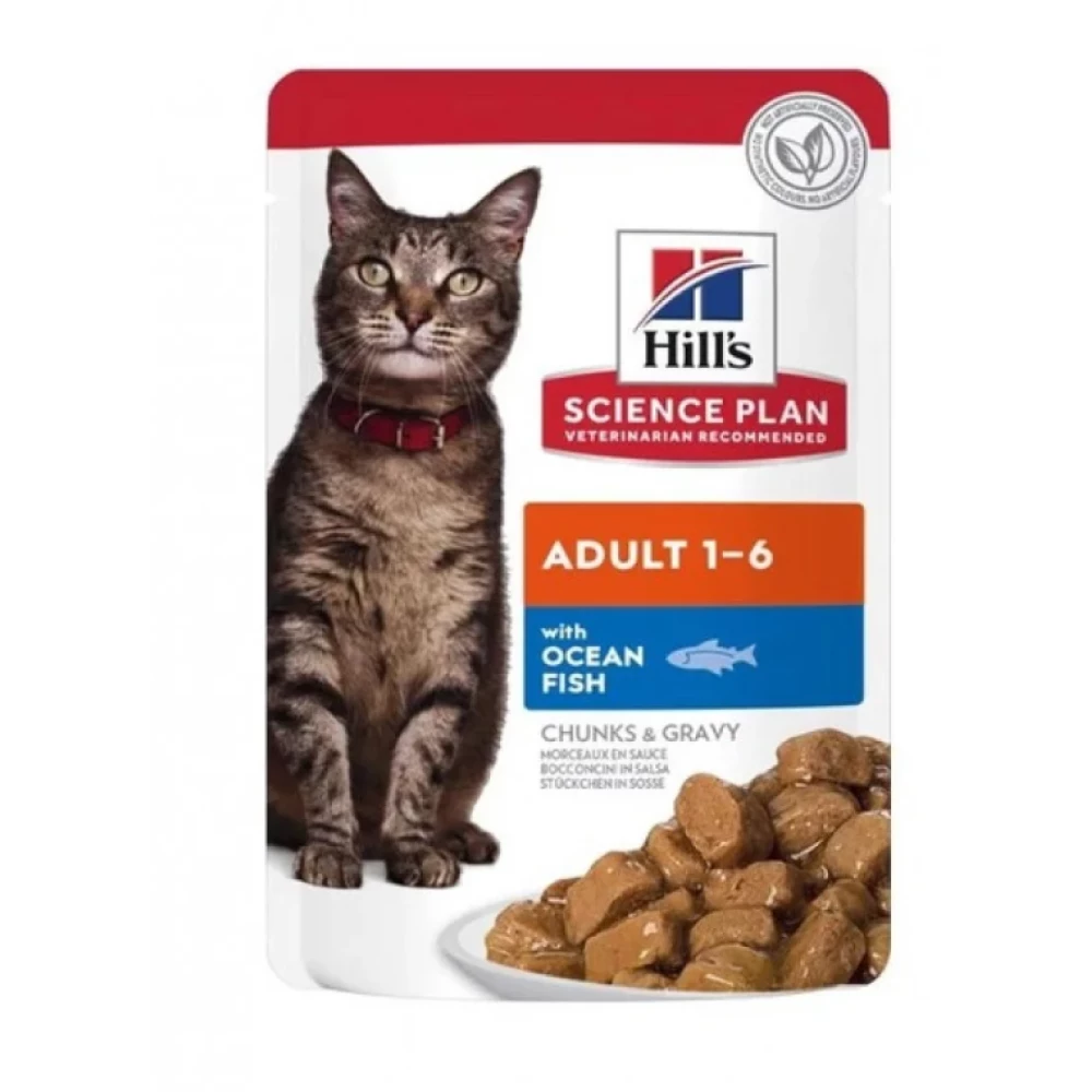 Hill“s Feline Adult пауч для взрослых котов c рыбой, 85г