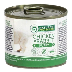 Nature“s Protection консерва для щенков всех пород, курица и кролик, 200г Nature“s Protection консерва для щенков всех пород, курица и кролик, 200г