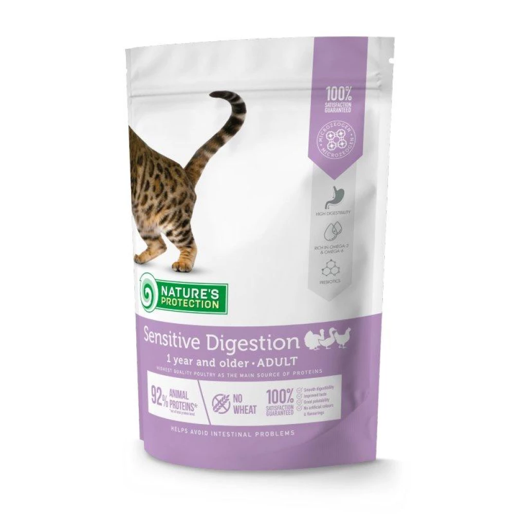 Natures Protection Сухой корм с птицей для кошек чувствительных к еде, 400г