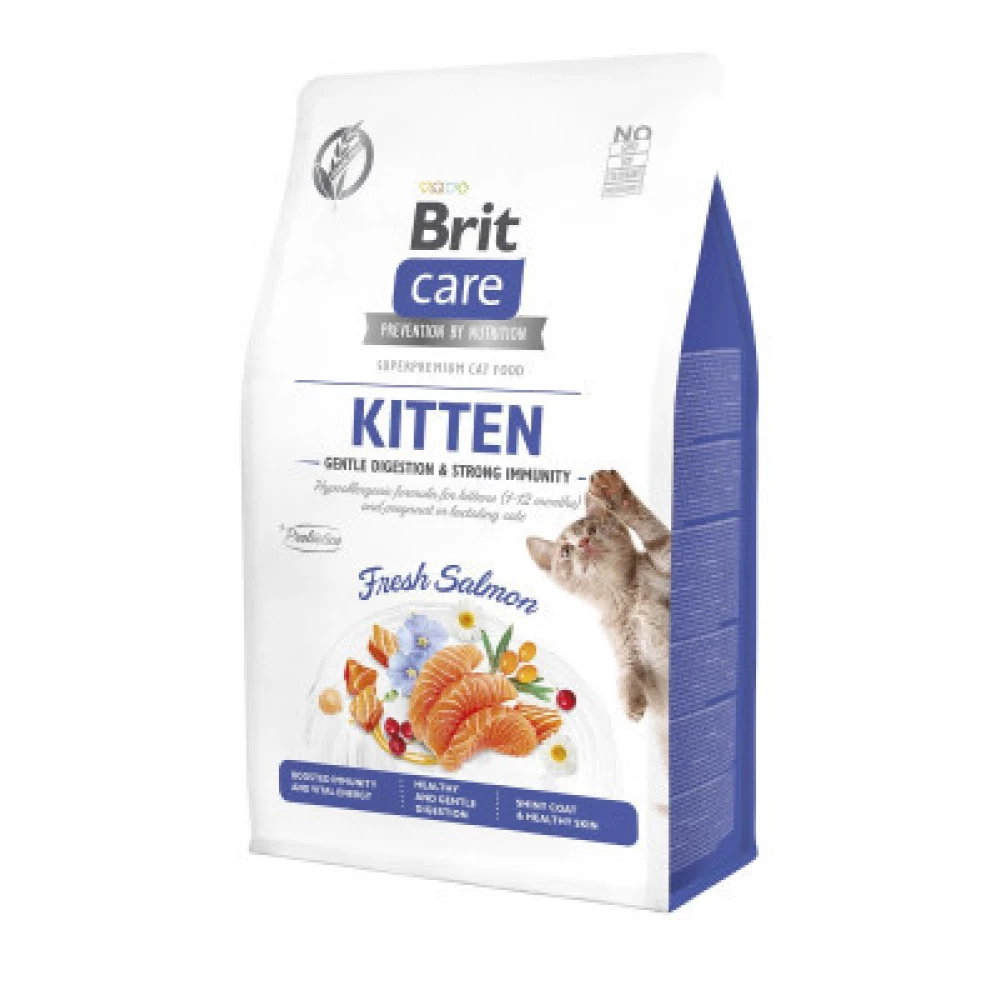 Brit care GF Kitten Gentle Digestion Strong Immunity Сухой корм с лососем для котят 0,4 кг
