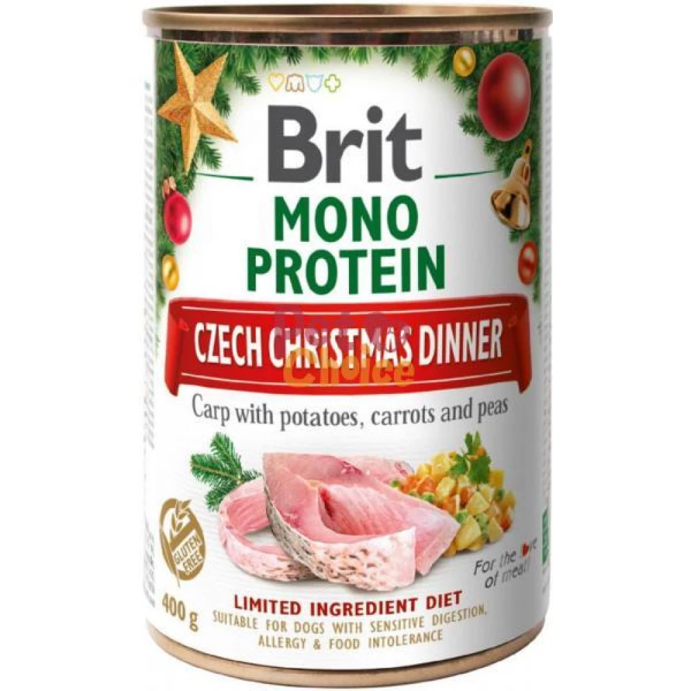 Brit mono protein Carp Влажный корм консерва для собак, карп и картофельный салат 400г