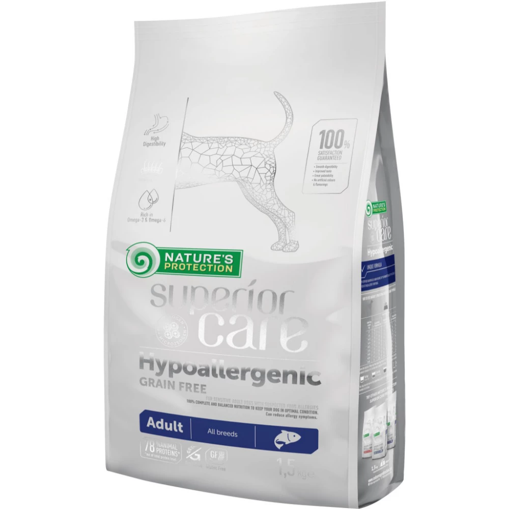 Сухий Корм Для Собак Nature“s Protection Hypoallergenic Grain Free Adult All Breeds, 1.5 кг