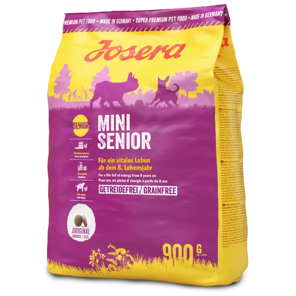Сухой Корм Josera MiniSenior для малоактивных собак мелких пород склонных к избыточному весу 900 г