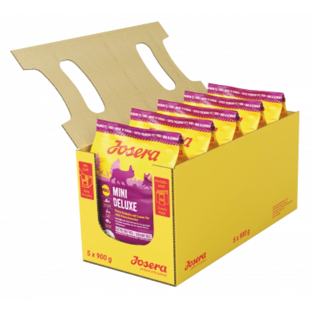 Сухой корм Josera Mini Deluxe беззерновой корм с ягненком для собак мелких пород 5*900г (4.5 кг)