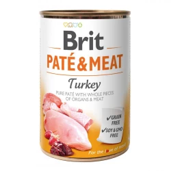 Brit Pate & meat dog Turkey Влажный корм консерва для собак, курица и индейка 400г Brit Pate & meat dog Turkey Влажный корм консерва для собак, курица и индейка 400г