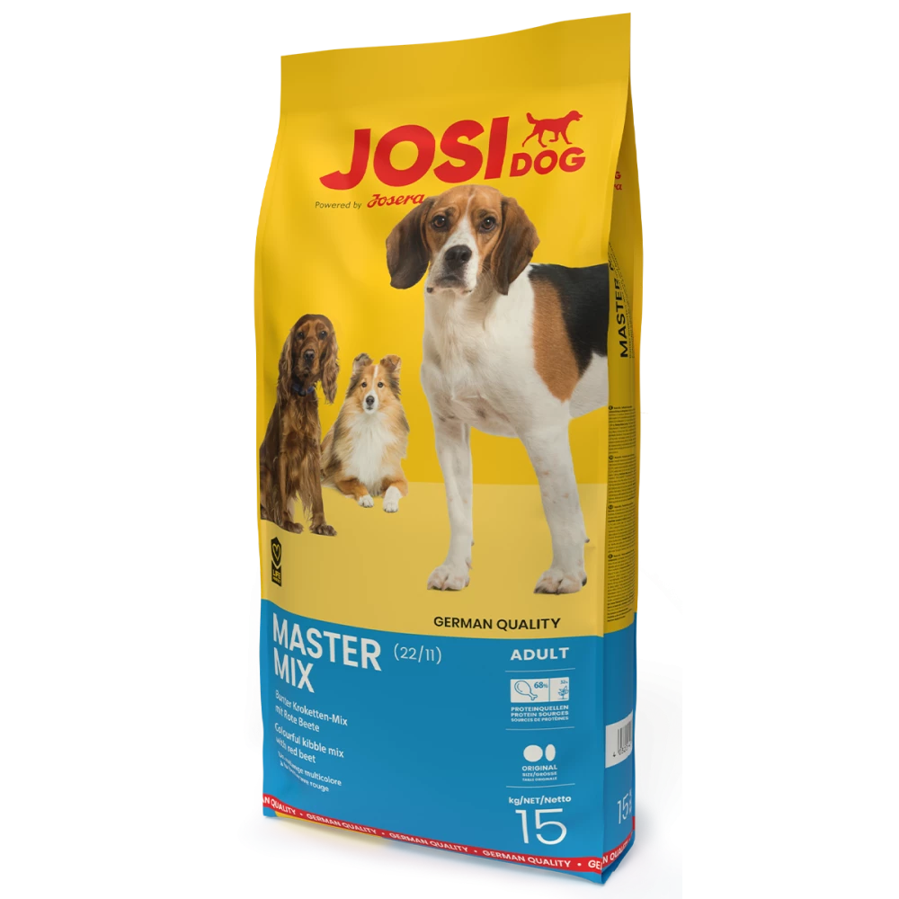 Сухой корм Josera JosiDog Master Mix с разноцветными крокетами и столовой свеклой 15 кг