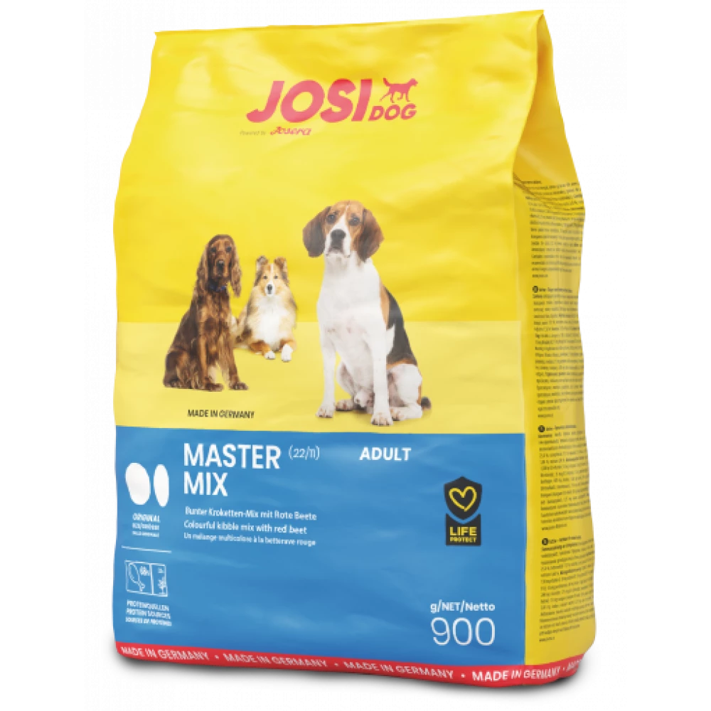 Сухой корм Josera JosiDog Master Mix с разноцветными крокетами и столовой свеклой 900 г