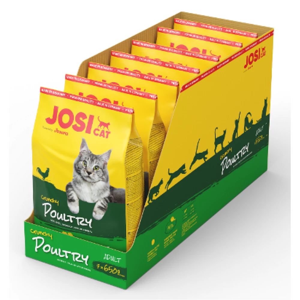 Сухой корм Josera JosiCat Crunchy Chicken с птицей для взрослых кошек 7 * 650 г (4,55 кг)