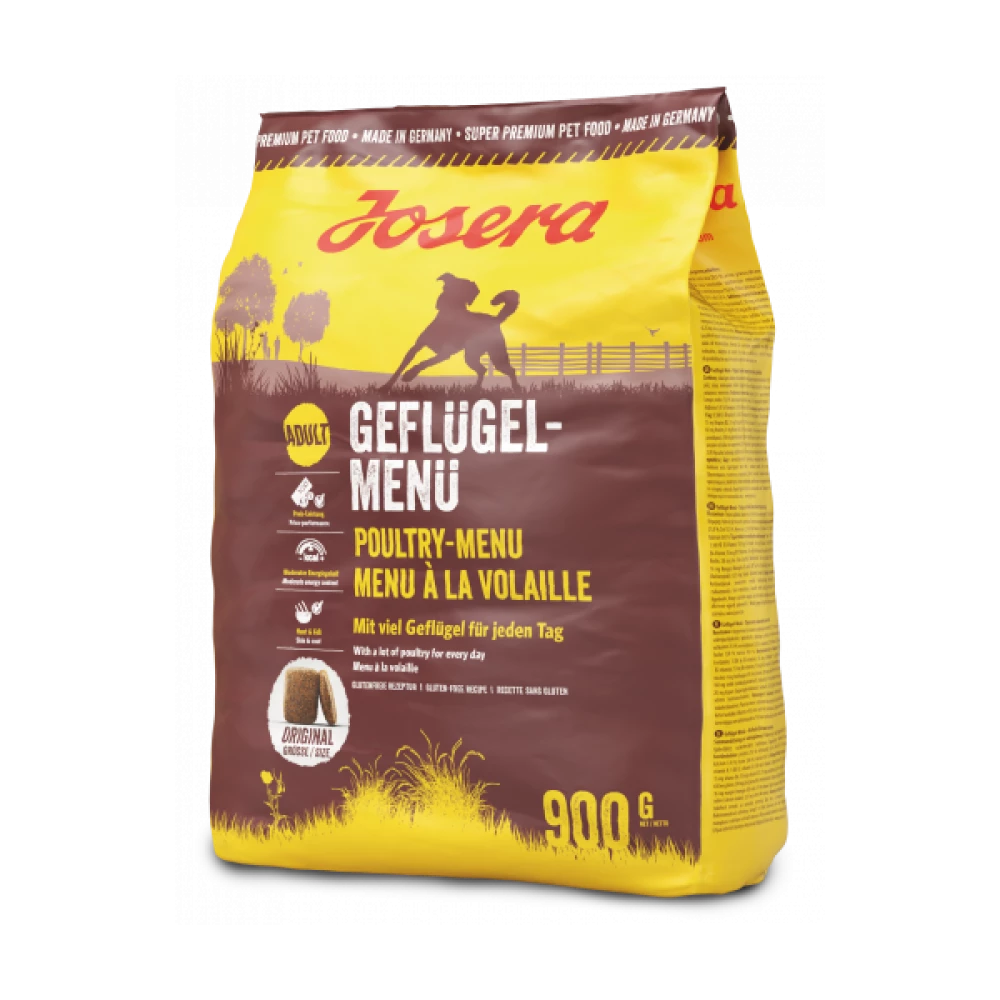 Сухой корм Josera Geflügel-Menü для собак с большим количеством мяса домашней птицы 900 г