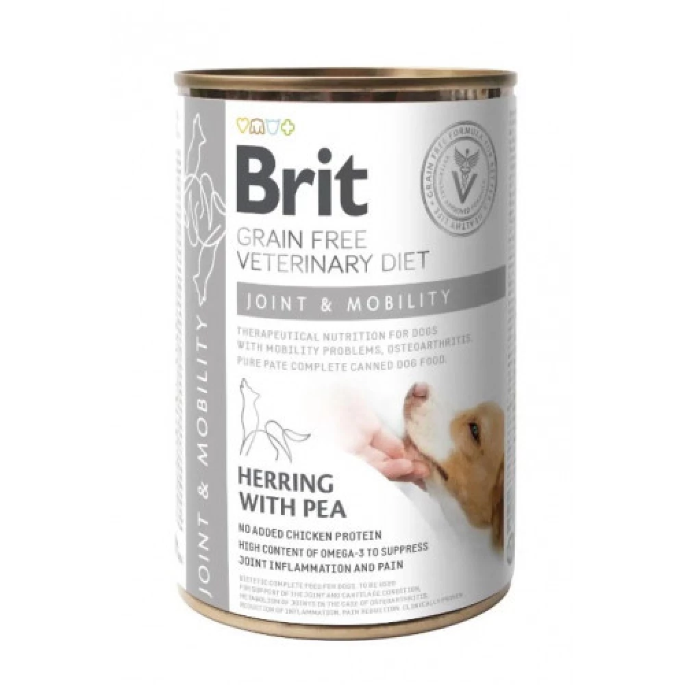 Brit Veterinary Diet Joint & Mobility Влажный корм для собак для поддержания здоровья суставов, сельдь 400г