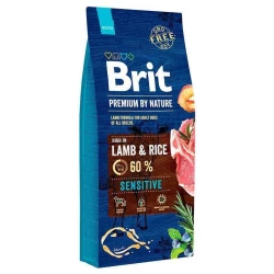 Сухой корм для собак с чувствительным пищеварением Brit Premium Sensitive ягненок, 15 кг