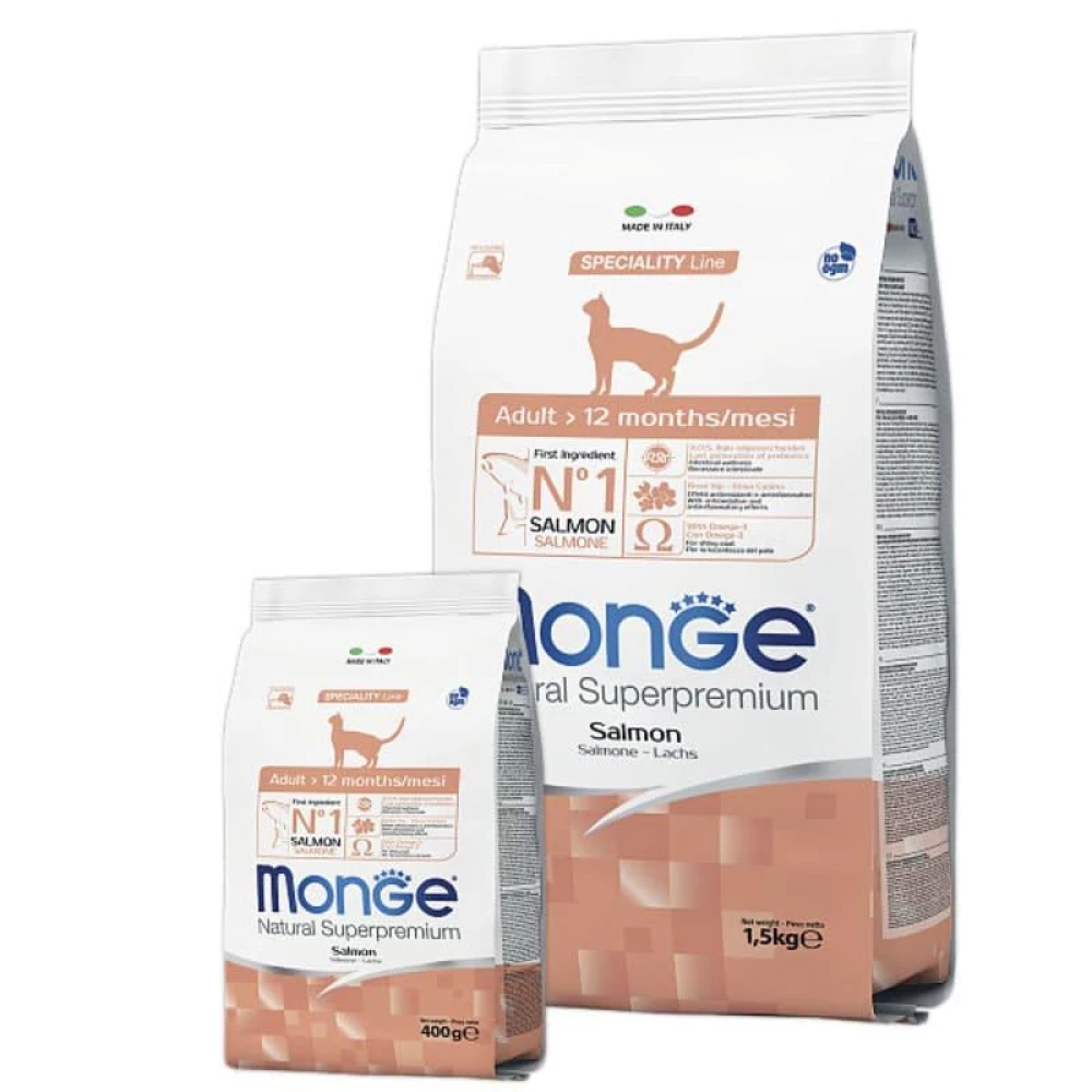 Monge Cat Adult Salmon Сухой корм с лососем для взрослых кошек 1.5 кг