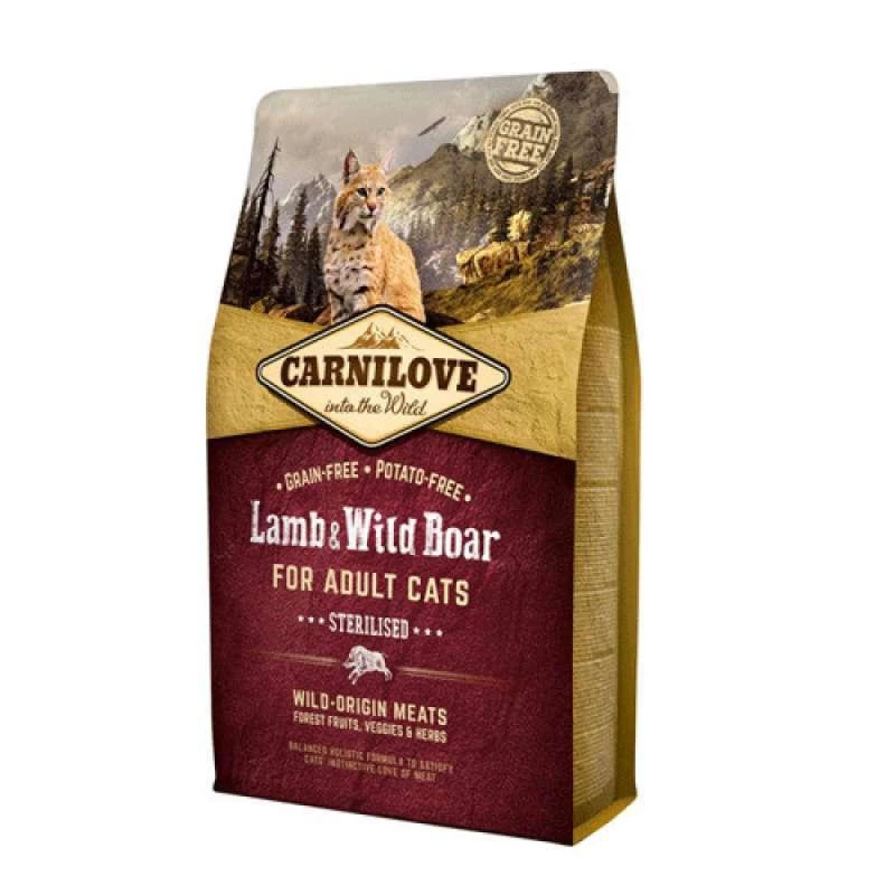 Сухой корм Carnilove Cat Sterilised 2 kg ягненок,дикий кабан (д/стерил.)