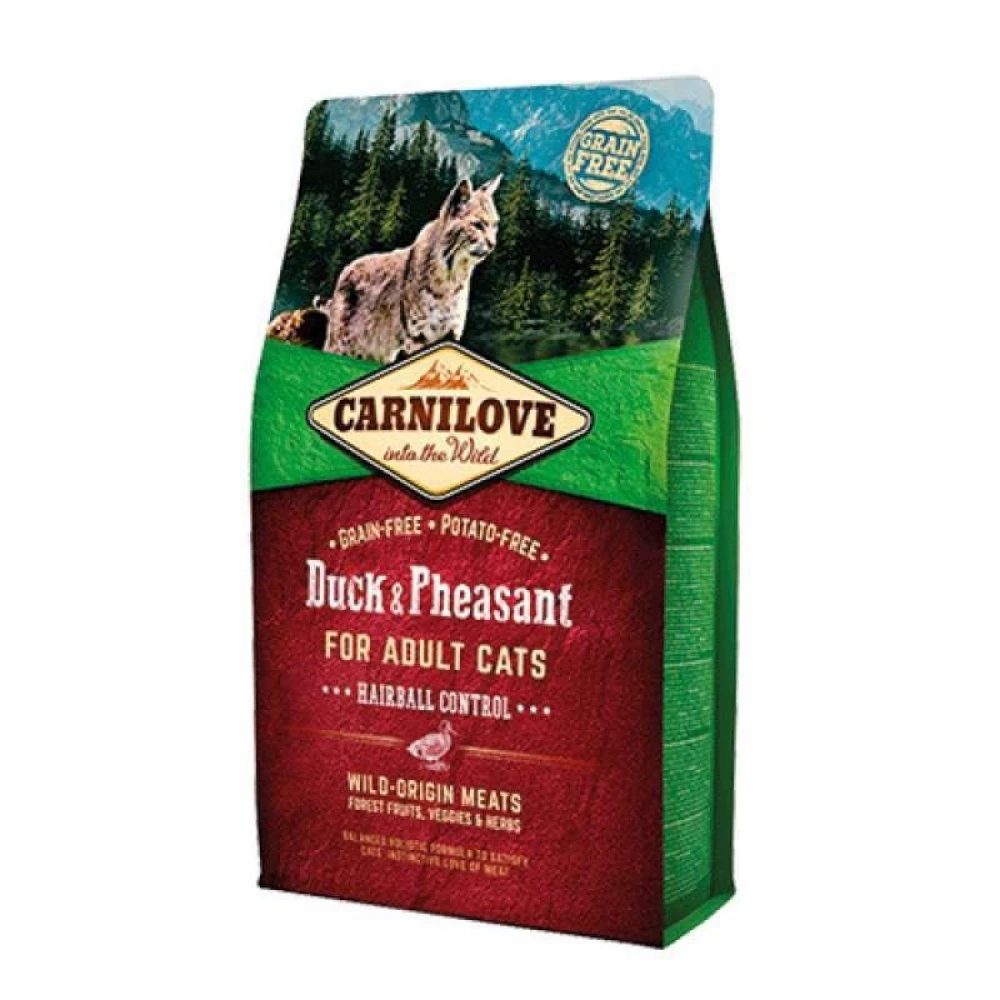 Сухой корм Carnilove Cat Hairball Controll 2 kg утка,фазан (д/выведения шерстяных комочков)