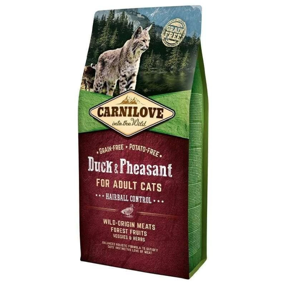 Сухой корм Carnilove Cat Hairball Controll 6 kg утка,фазан (д/выведения шерстяных комочков)