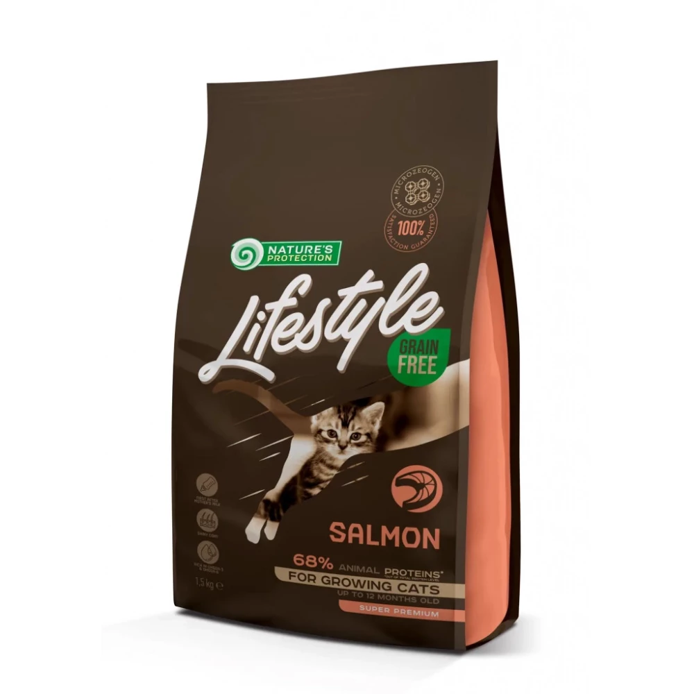 Сухой Корм Для Кошек Nature“s Protection Lifestyle Grain Free Salmon Kitten 1.5 Кг