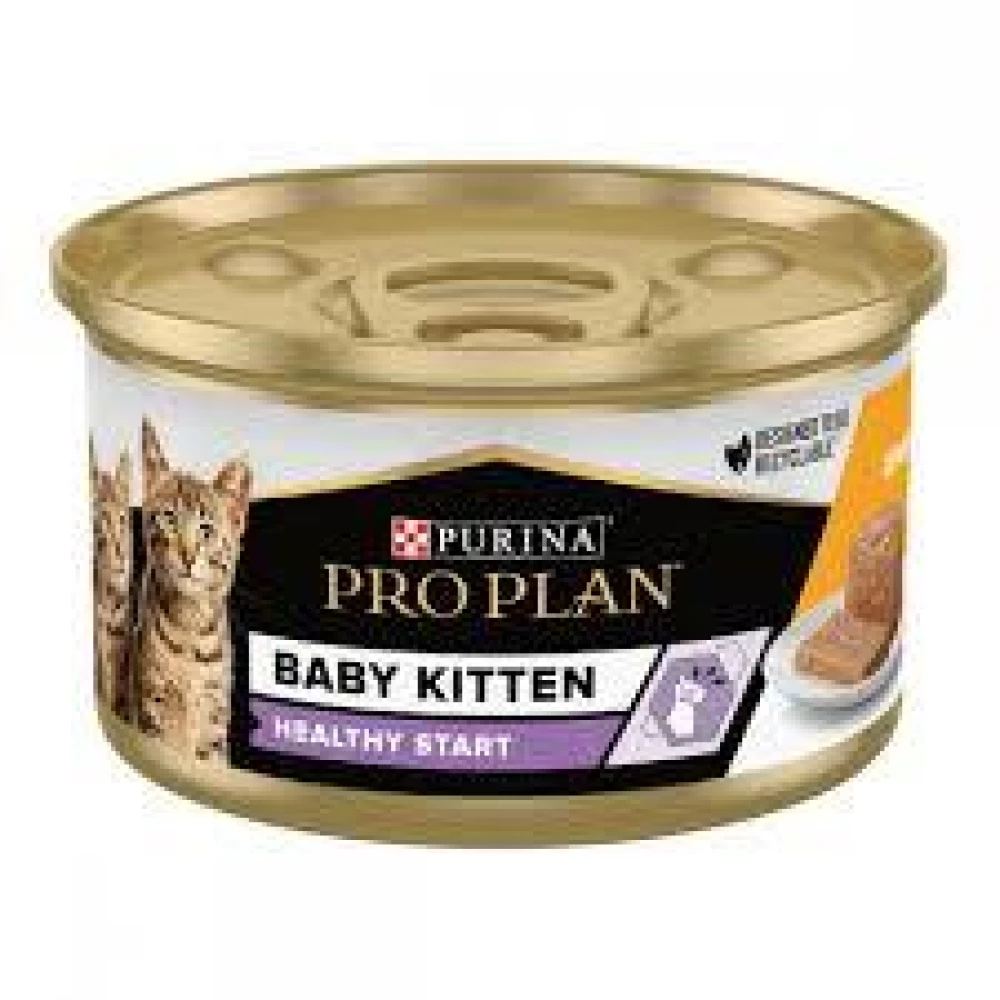 Purina Pro Plan Baby Kitten Chicken Консервированный корм для котят до 12 месяцев, первый прикорм, курица 85г