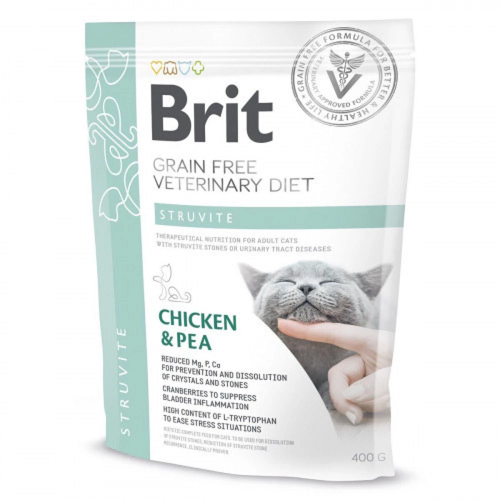 Brit Veterinary Diets GF Cat Struvite Сухой корм для кошек при заболеваниях мочевыводящих путей, курица 400г
