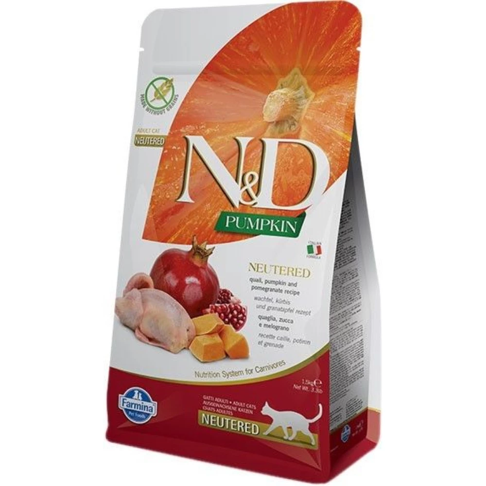 Сухой корм Farmina N&D Grain Free Pumpkin Quail & Pomegranate Neutered Adult Cat 300г