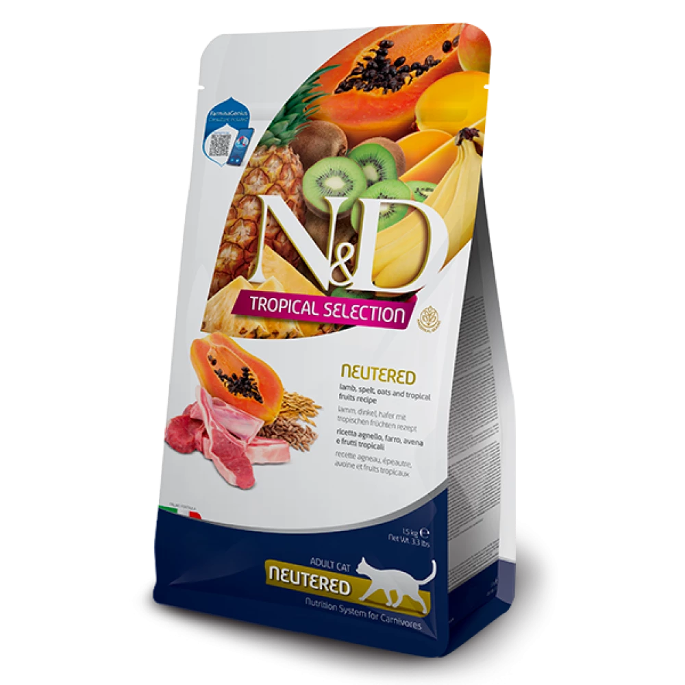 Сухой корм Farmina N&D Tropical Selection для стерелизованных котов с ягненком и фруктами 300г