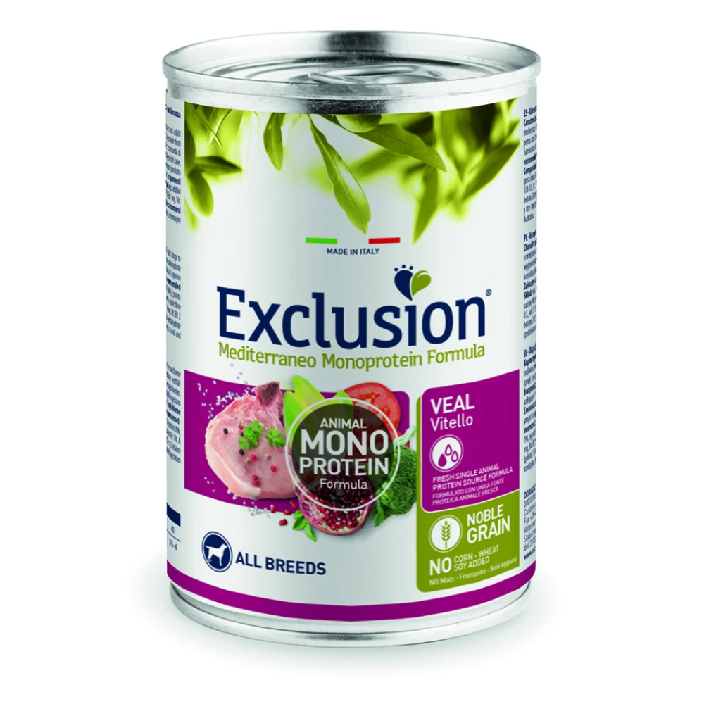 Консервированный корм Exclusion Adult для собак с телятиной 400г