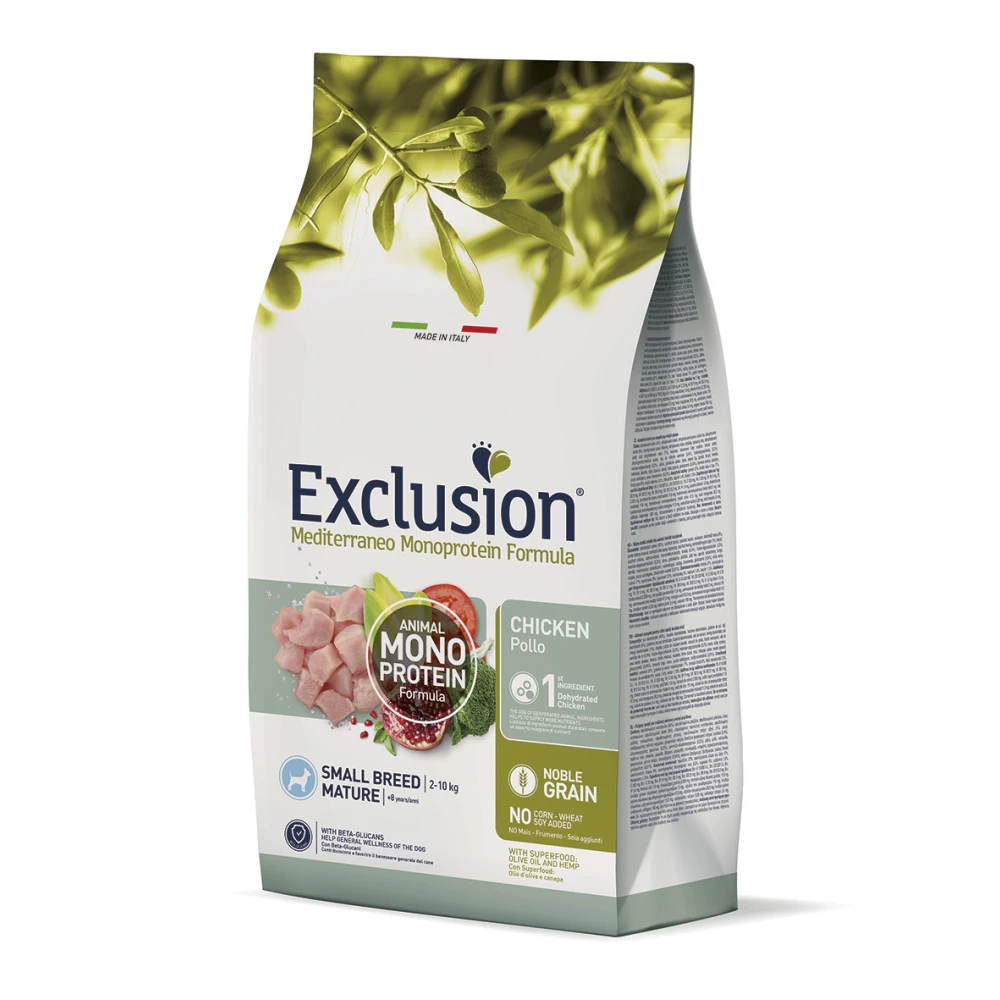 Сухий корм Exclusion Mini Mature Chicken для старых собак мелких пород с курицей 500г