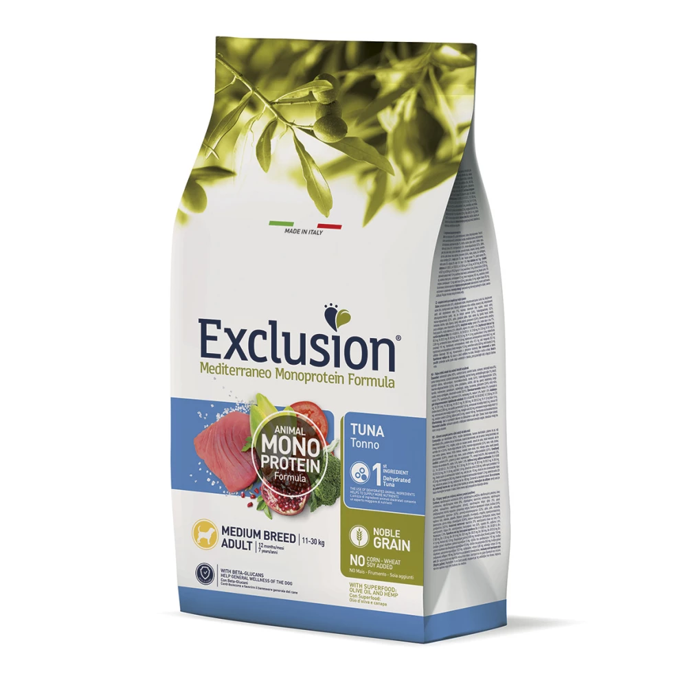 Сухой корм Exclusion Medium Adult Tuna для собак средних пород с тунцом 3кг