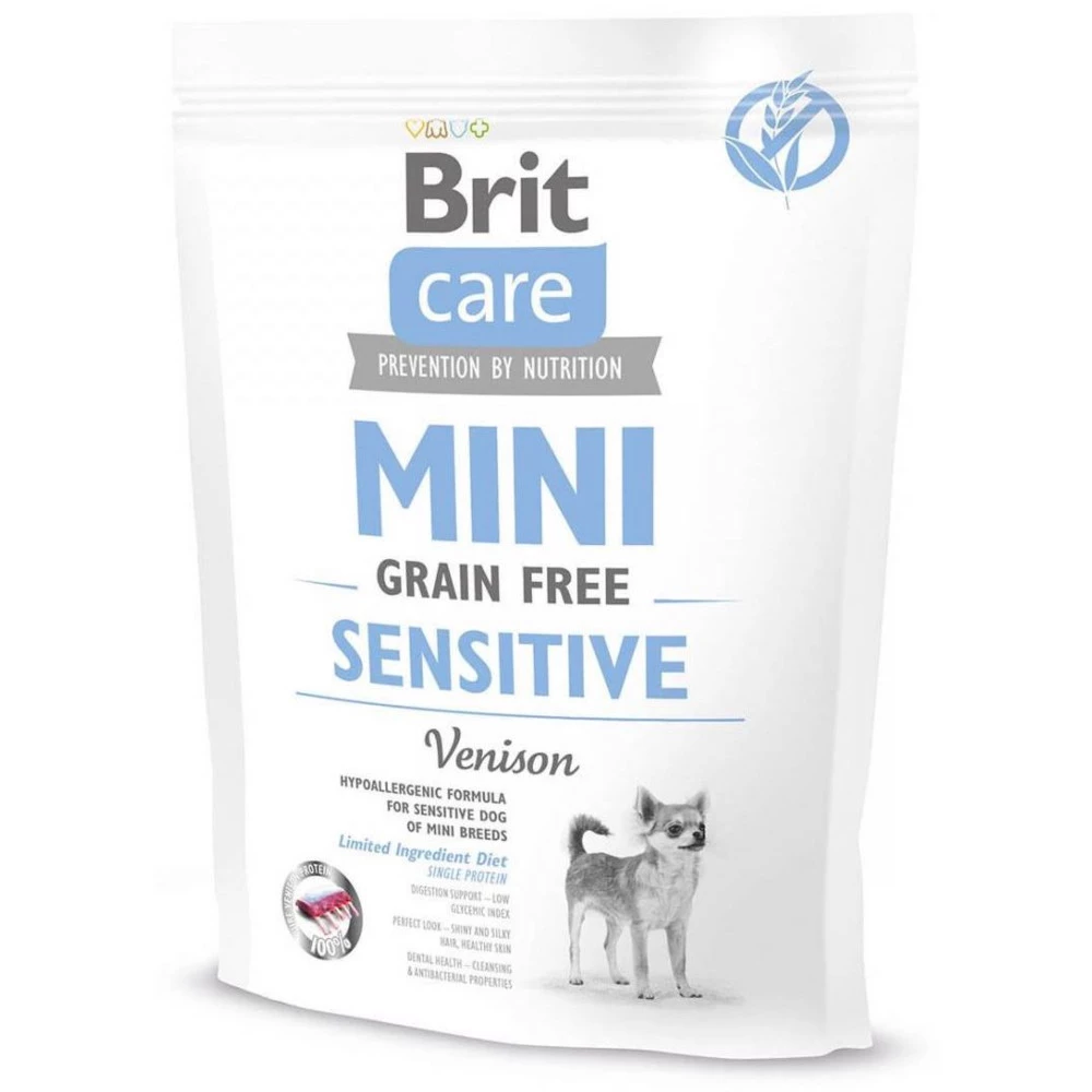 Brit care Mini Sensitive Venison Сухой корм для собак мини пород с чувствительным пищеварением, оленина 400г