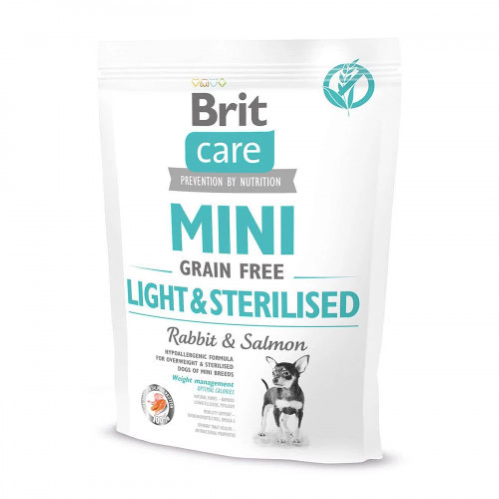 Brit care GF Mini Light & Sterilised Корм для собак мини пород с избыточным весом и стерилизованный 400г