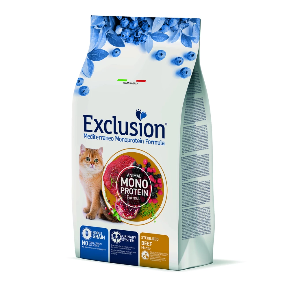 Сухой корм Exclusion Sterilized Beef для стерилизованных котов с говядиной 1.5 кг