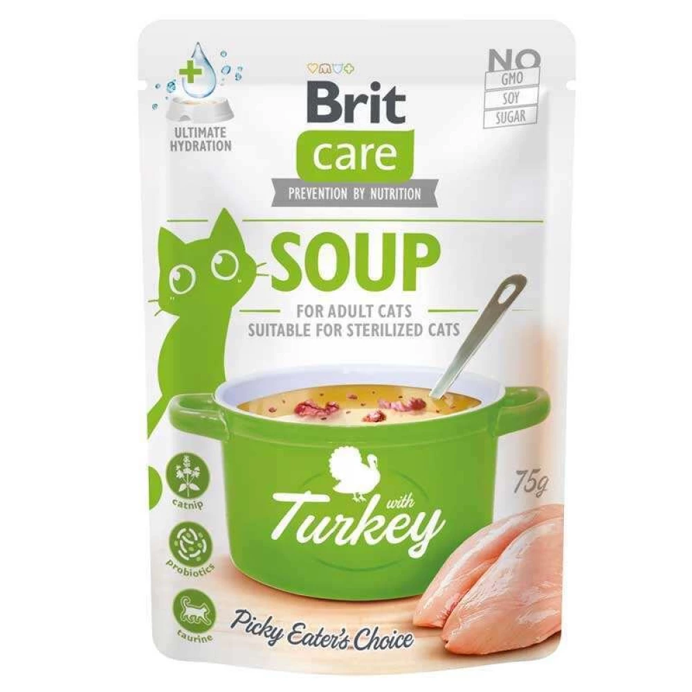 Консервированный корм Brit Care Soup Cat Суп для котов с индейкой 75г
