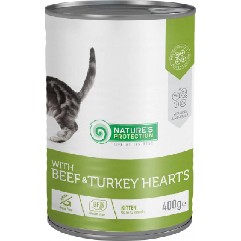 Влажный корм  Natures ProtectionKitten  Turkey beef для котят с индейкой 400г