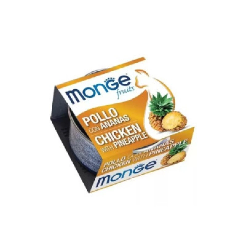 Влажный корм MONGE FRUIT CHICKEN WITH PINEAPPLE курица с ананасом для котов 80г