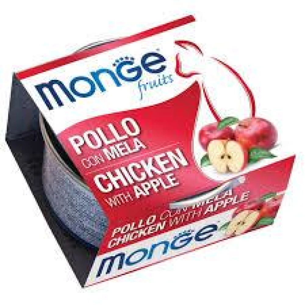 Влажный корм MONGE FRUIT CHICKEN WITH APPLE курица с яблоком для котов 80г