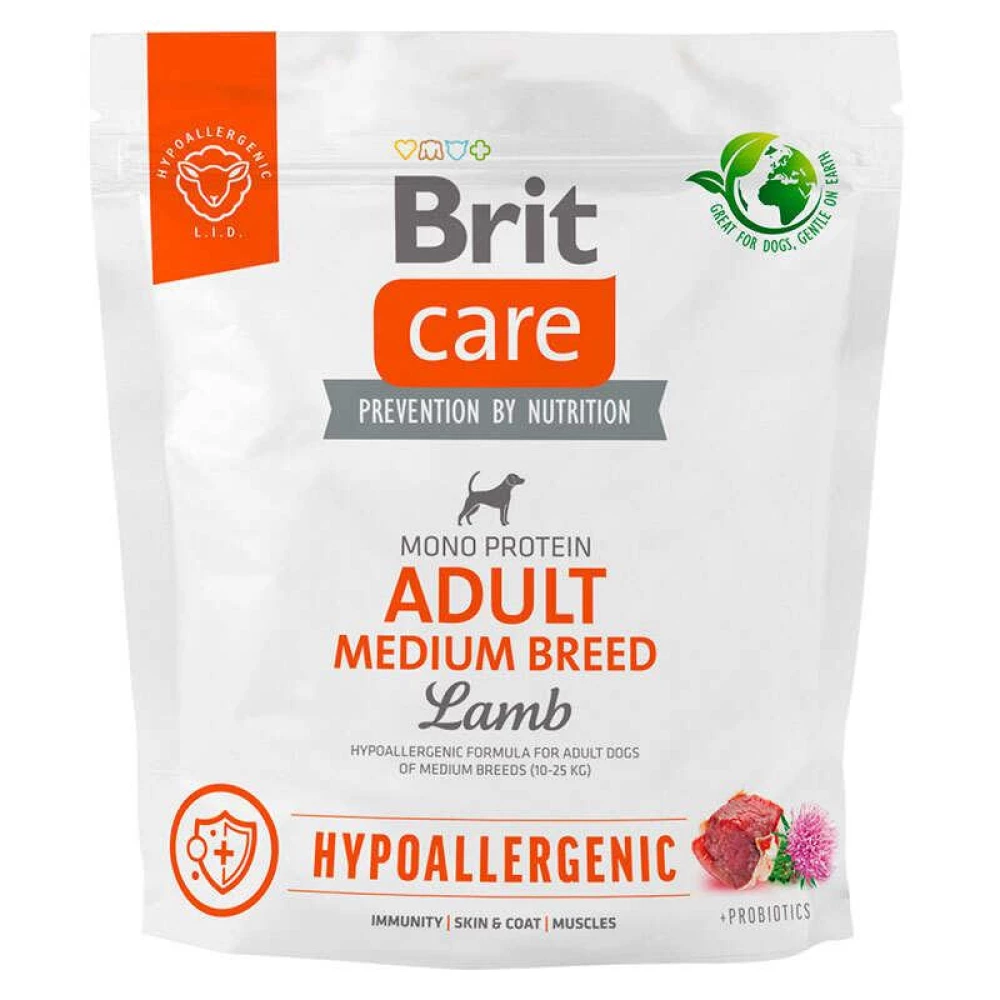 Brit care Hypoallergenic Adult Medium Breed Корм для собак средних пород монопротеиновый гипоаллергенный 1кг