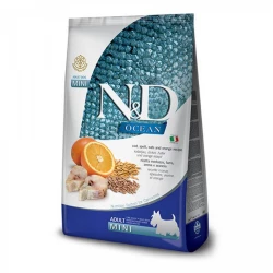 Farmina N&D LG Ocean Adult Mini Низкозерновой корм для взрослых собак малых пород с треской и апельсином 800г Farmina N&D LG Ocean Adult Mini Низкозерновой корм для взрослых собак малых пород с треской и апельсином 800г