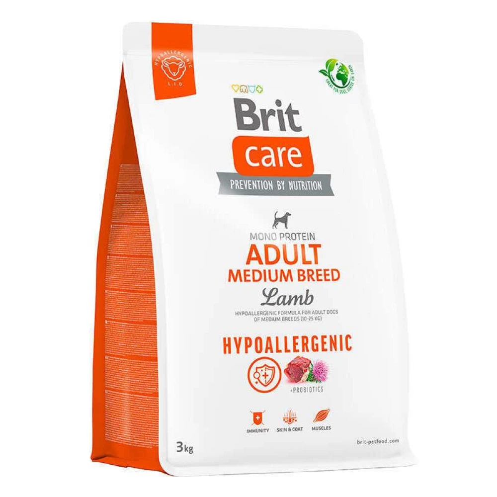 Brit care Hypoallergenic Adult Medium Breed Корм для собак средних пород монопротеиновый гипоаллергенный 3кг