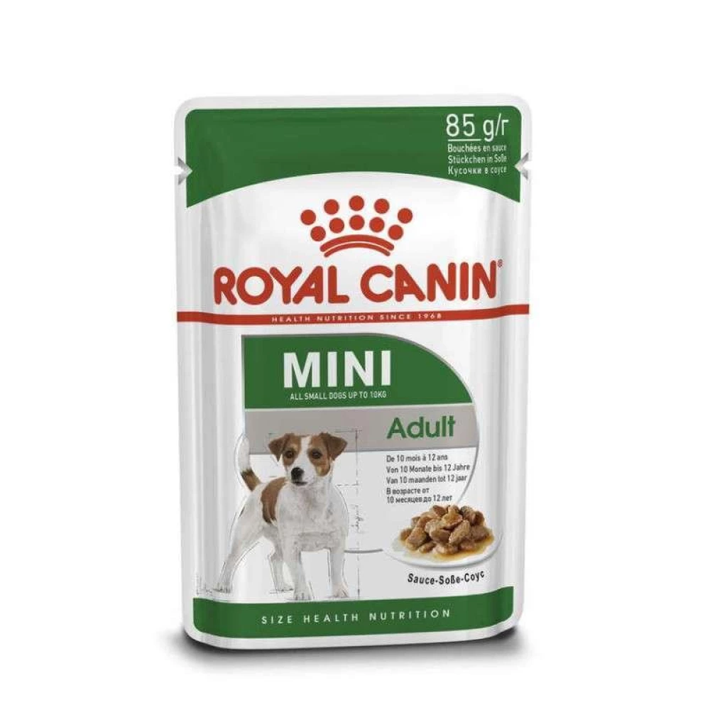 Royal Canin Mini Adult Консервированный корм для собак мелких пород (кусочки в соусе) 85г