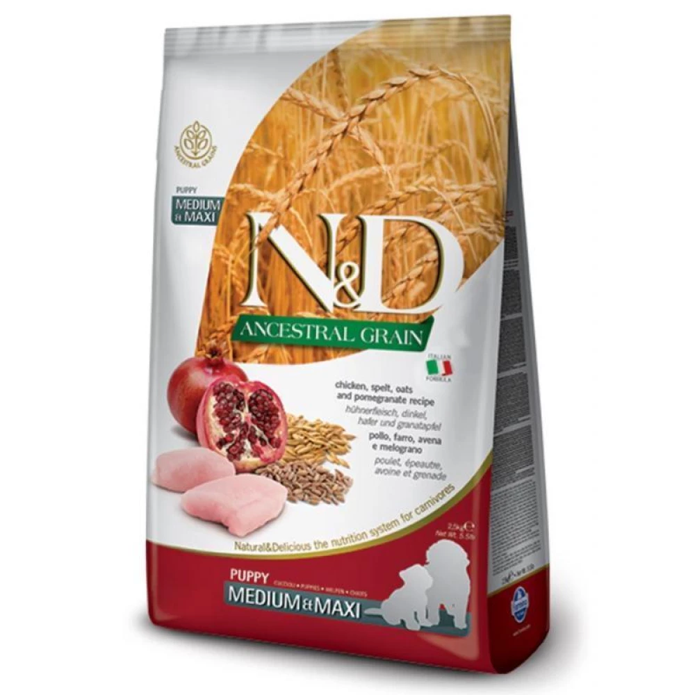 Farmina N&D LG Puppy Medium & Maxi Chicken Сухой корм для щенков средних и крупных пород с курицей 2.5кг