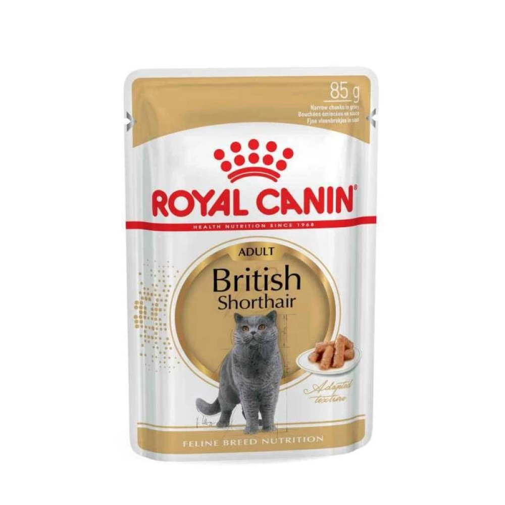 Royal Canin British Shorthair Adult Корм для кошек породы Британская короткошерстная (кусочки в подливе) 85г