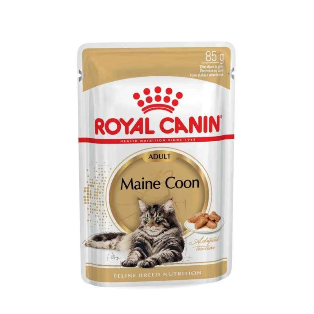 Royal Canin Maine Coon Adult Влажный корм для взрослых кошек породы Мэйн-Кун (кусочки в соусе) пауч 85г