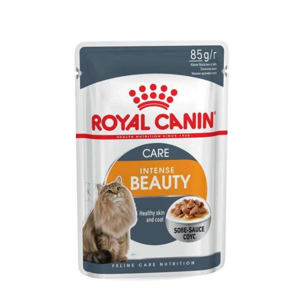 Royal Canin Intense Beauty Влажный корм для кошек для поддержания красоты шерсти (кусочки в соусе) пауч 85г