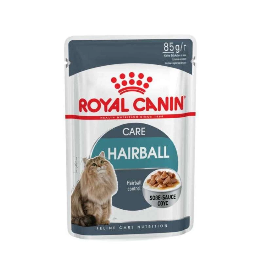 Royal Canin Hairball Care Консервированный корм для взрослых кошек (кусочки в соусе) пауч 85г