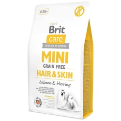 Brit care Mini GF Hair & Skin Salmon & Herring Корм для собак миниатюрных пород с длинной шерстью, лосось 2кг