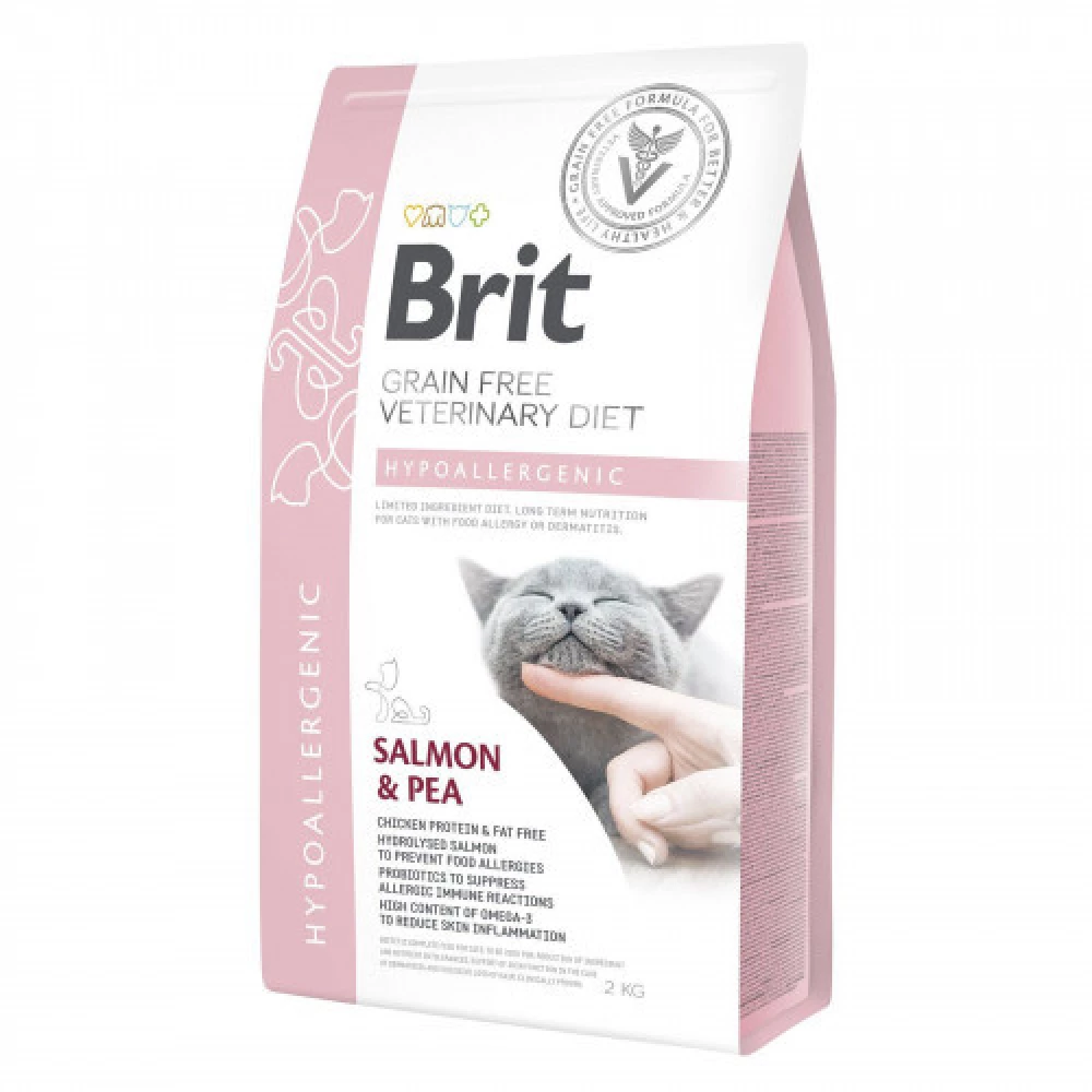 Brit Veterinary Diets GF Cat Hypoallergenic Сухой корм для кошек при пищевой аллергии, лосось 2кг