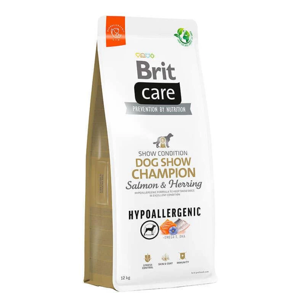 Brit care Hypoallergenic Dog Show Champion Сухой корм с лососем и селедкой для выставочных пород собак 12кг