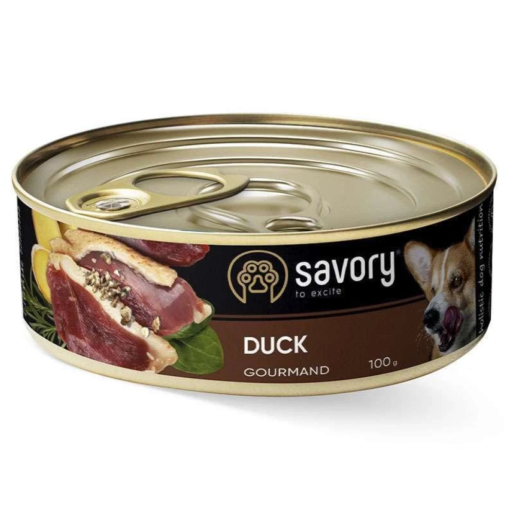 Savory Dog Gourmand Duck Влажный корм с уткой для взрослых собак гурманов всех пород 100г