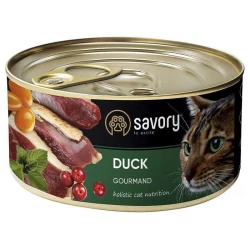 Savory Cat Gourmand Duck Влажный корм из мяса утки для взрослых кошек гурманов 200г Savory Cat Gourmand Duck Влажный корм из мяса утки для взрослых кошек гурманов 200г