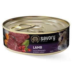 Savory Cat Gourmand Sterilized Lamb Влажный корм c ягненком для стерилизованных кошек всех пород 100г Savory Cat Gourmand Sterilized Lamb Влажный корм c ягненком для стерилизованных кошек всех пород 100г